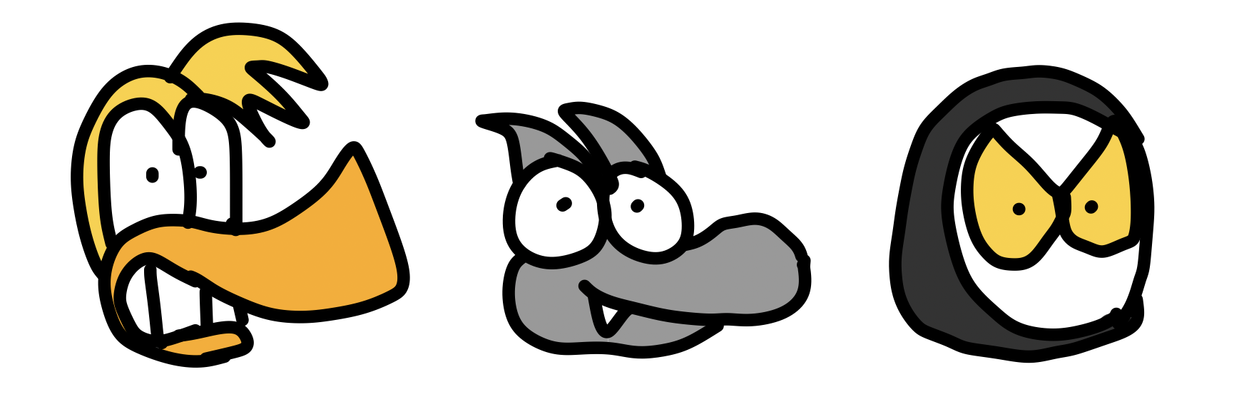 Character artwork showing Duck, Patty and Stalker