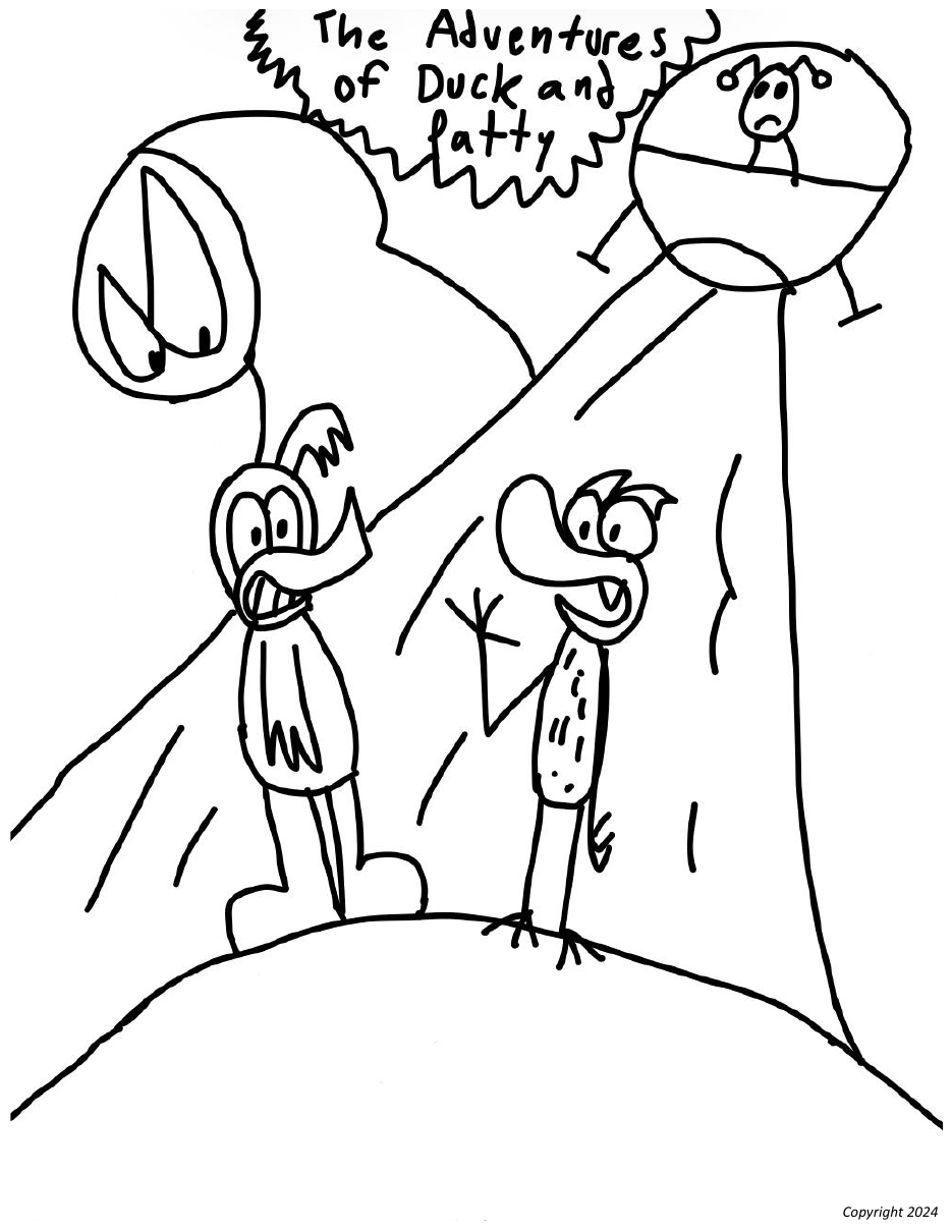 Duck and Patty coloring page preview
